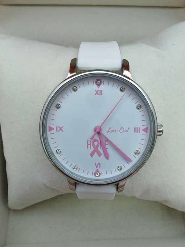 NWT Global Time Women\'s Pink Striped Watch Love Fight Hope LifeSaver Watch 4.0 - Pink main image 4